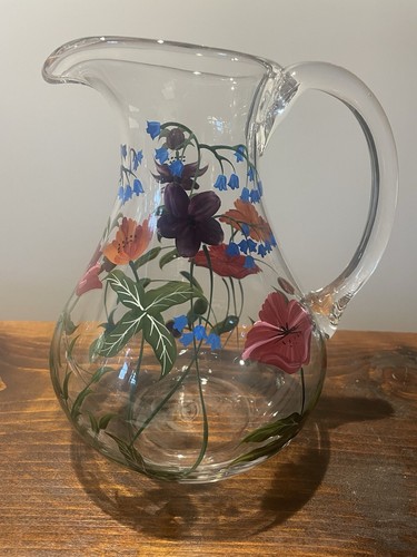 Oneida glass pitcher floral - glass,